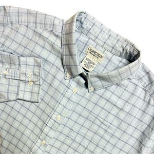 CABINCREEK Women's Light Blue Plaid Collared Shirt Medium